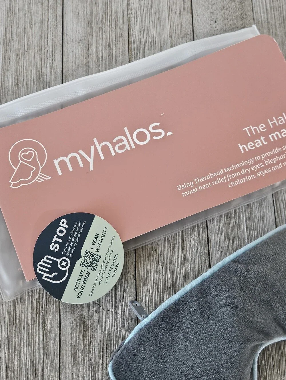 MyHalos Microwave-Activated Heated Eye Mask Reusable Moist Heat Compress Using